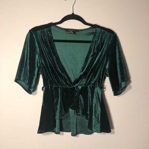 Green velvet top